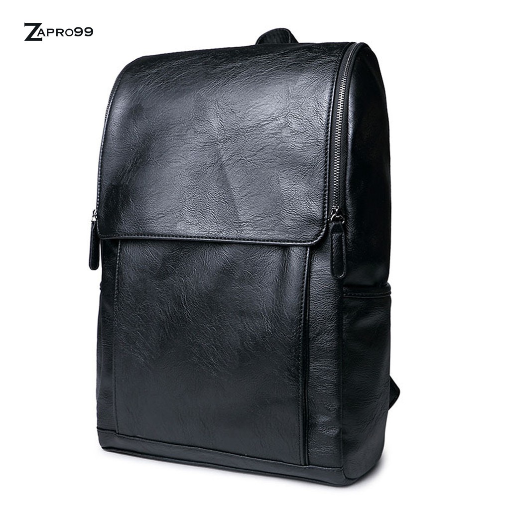 Balo da nam balo đi học da PU cao cấp đẹp sang trọng thiết kế khóa zip nắp hộp thời trang