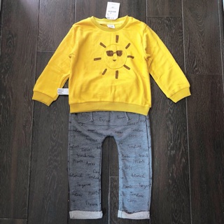 Bộ nỉ da cá zara bé trai