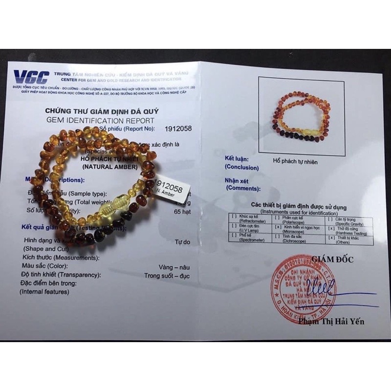 Vòng hổ phách cho bé