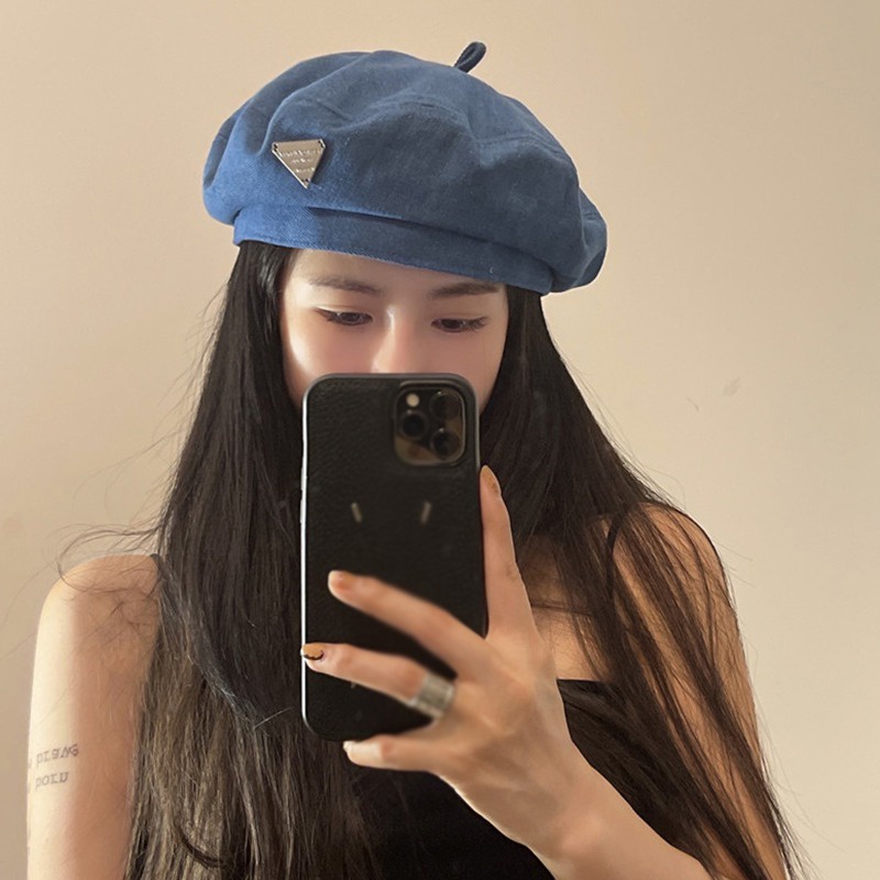 Mũ Beret Denim Mỏng Phong Cách Hàn Quốc Cho Nữ