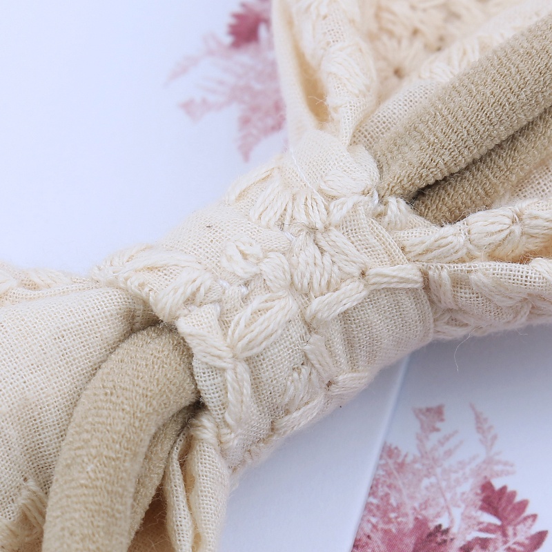 Băng Đô Nơ Bằng Cotton Co Giãn Màu Trơn Dễ Thương Thời Trang Dành Cho Bé Gái