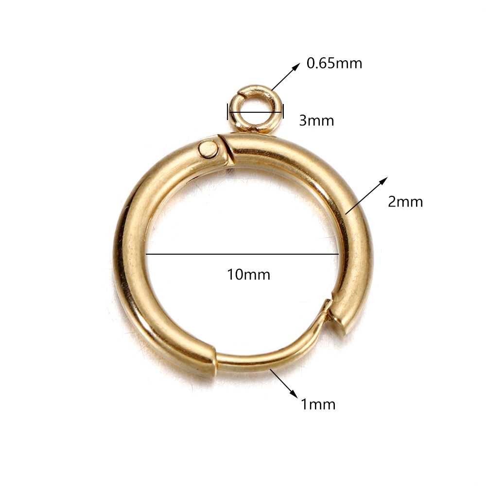 Set 10 khuyên tai tròn St.kunkka bằng thép không gỉ cao cấp