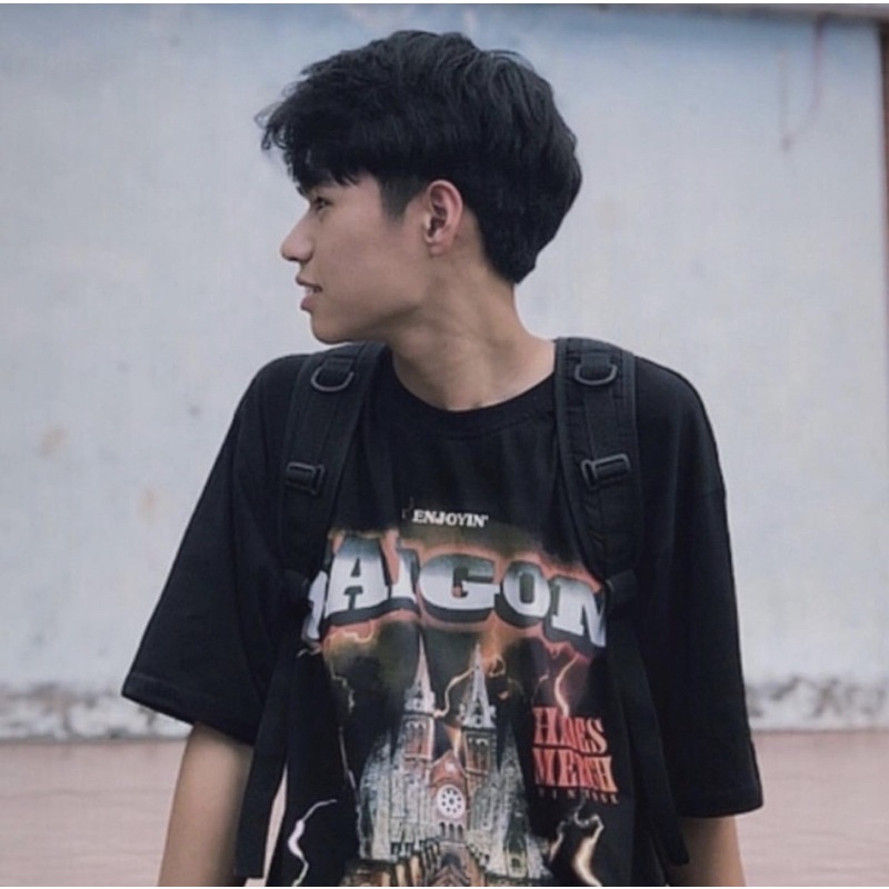 Áo thun tay lỡ unisex Hades SAIGON MOSSSHOP - Áo phông nam nữ phong cách hàn quốc ulzzang form rộng 65kg