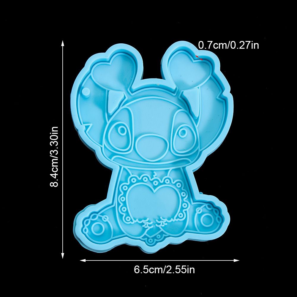 Khuôn Silicone Làm Móc Khóa/Mặt Dây Chuyền/Kẹo/Trang Sức Hình Stitch Chữ Love