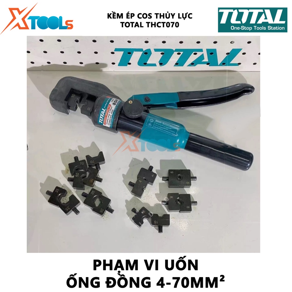 Kìm cắt ép thủy lực TOTAL THCT070 | kềm ép cos thủy lực, phạm vi cắt φ4-φ22mm, lực cắt 100KN, kích thước cắt 24mm