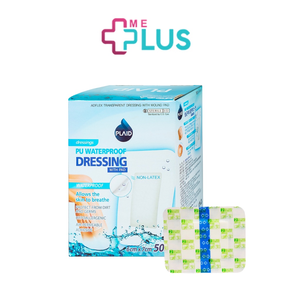 Băng Gạc Vô Trùng Không Thấm Nước Young Chemical - Sterile Adflex, Loại Có Gạc 6cm x 7cm,  Co Giãn, Thấm Mủ Tốt