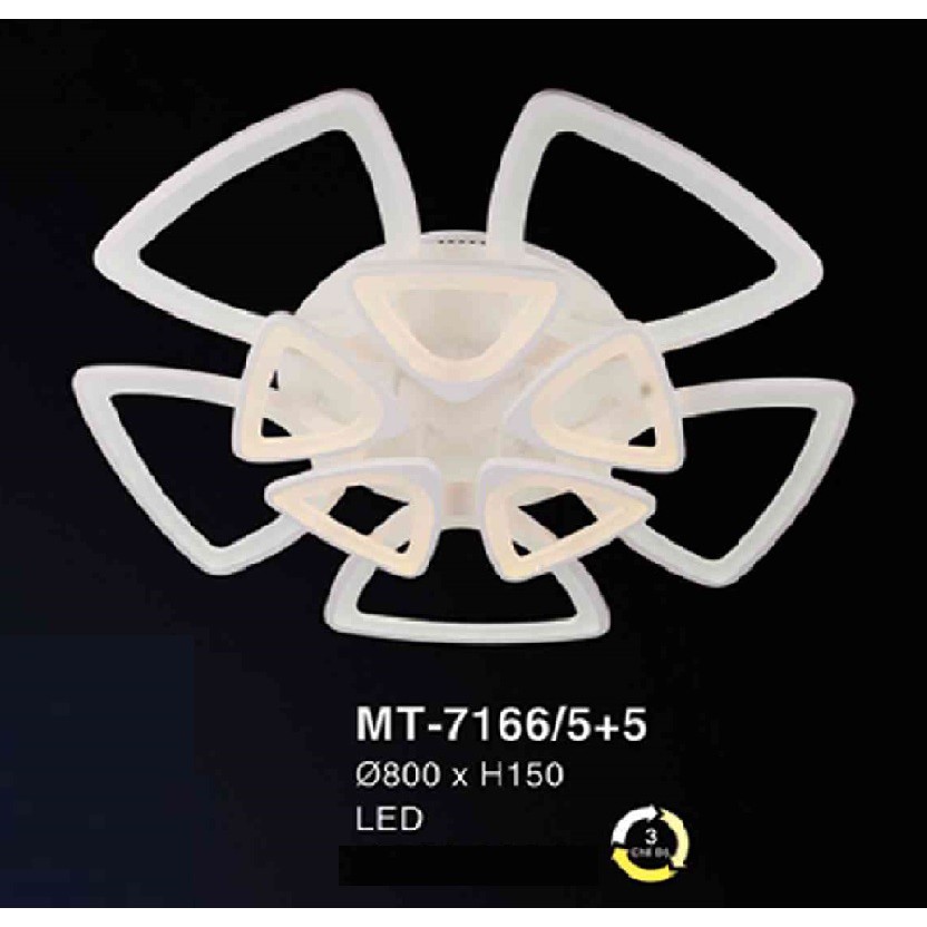 Đèn Ốp Trần - Đèn LED Ốp Trần 12 Lá Hình Tam Giác Trang Trí Phòng Khách Hiện Đại