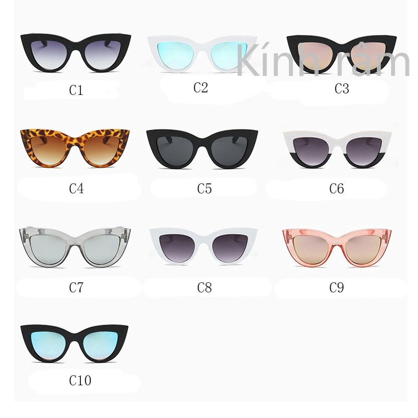 HÀNG có sẵn ! kính mát mắt mèo vintage chống tia UV400