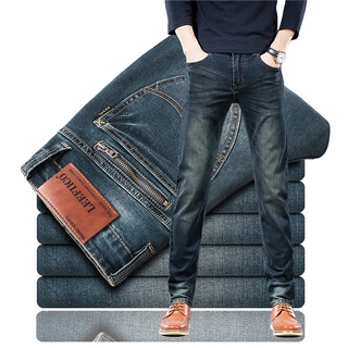 Quần Jeans Nam ống suông co giãn phong cách Hàn Quốc