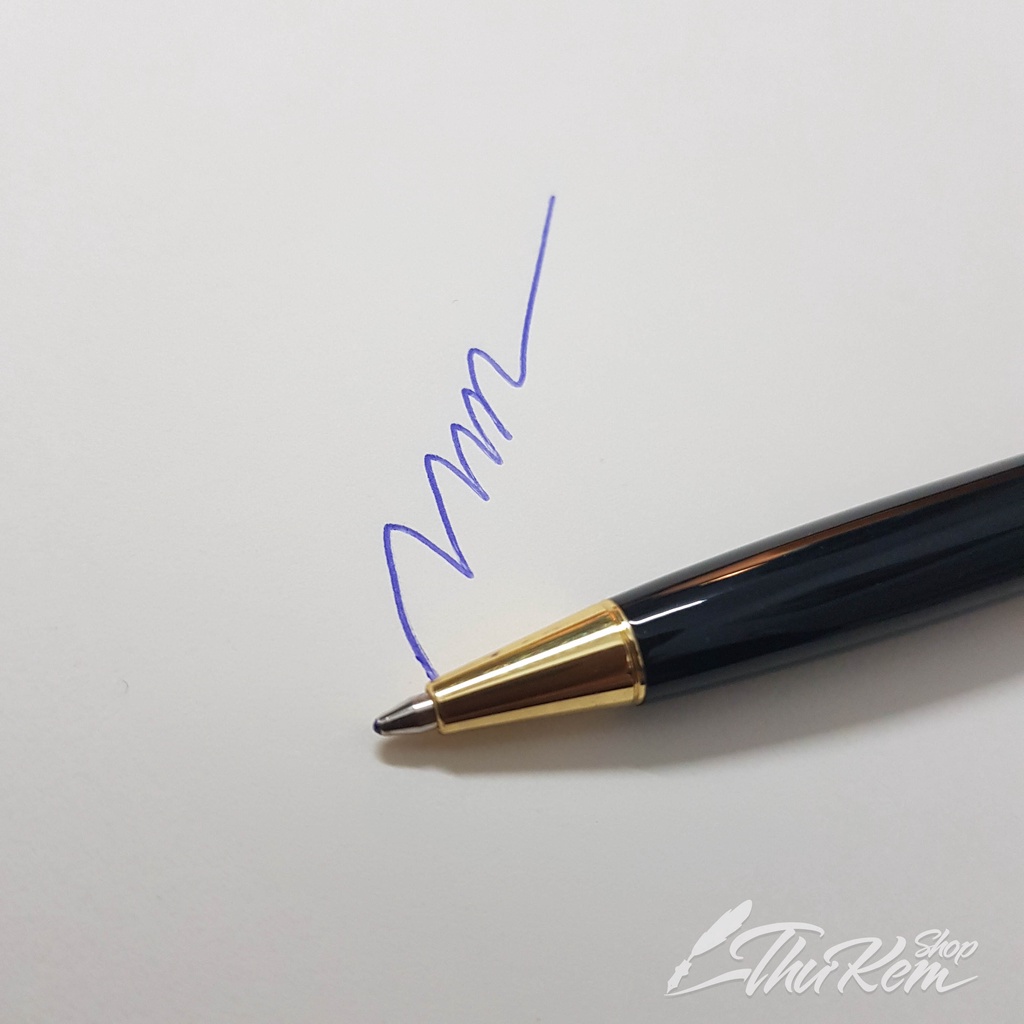 Bút ký bi xoay 0.7mm cài vàng mực xanh/ cài trắng mực đen ngòi 0.7mm