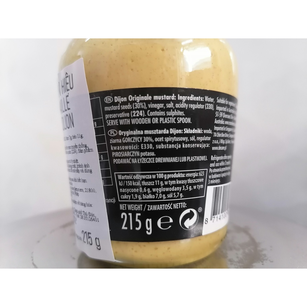 [Lọ nhỏ 215g – MỊN] MÙ TẠT VÀNG [France] Dijon MAILLE Originale Mustard (anm-hk)