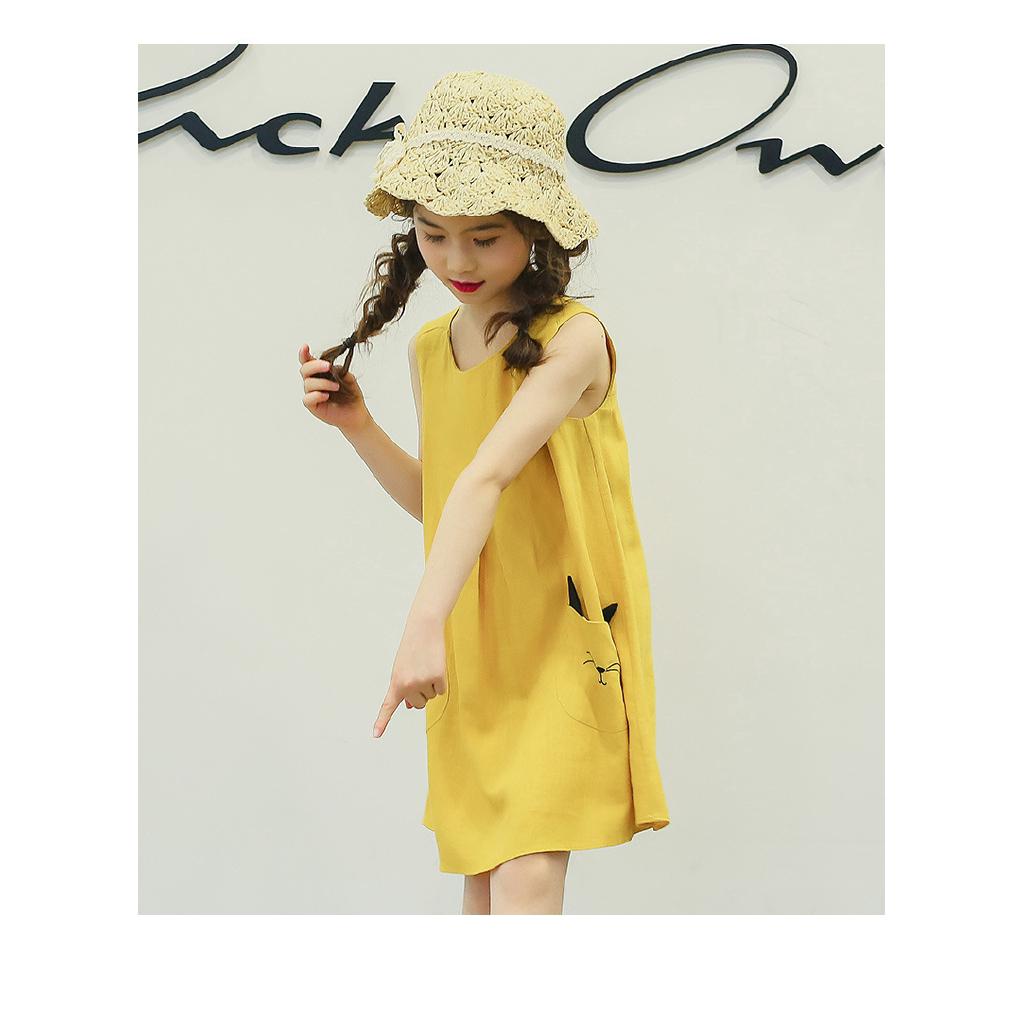 Đầm cotton sát nách cho bé gái