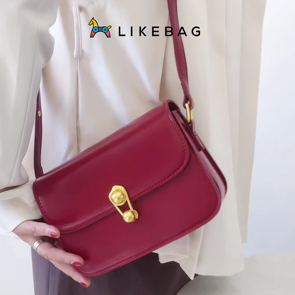 Túi nữ đeo chéo basic LIKEBAG kiểu dáng chữ nhật phối dây da thời trang trẻ trung 219XK6868 - LIBAGI