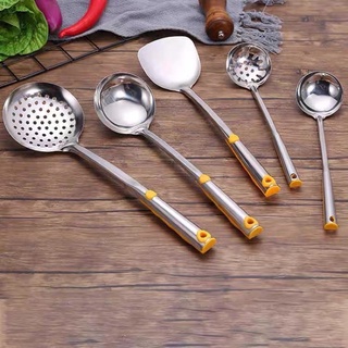 Sale !!! BỘ MUÔI INOX CAO CẤP CÁN VÀNG( muôi thủng,muôi canh,xẻng xào) (SP001908 ) Shop Phúc Yến