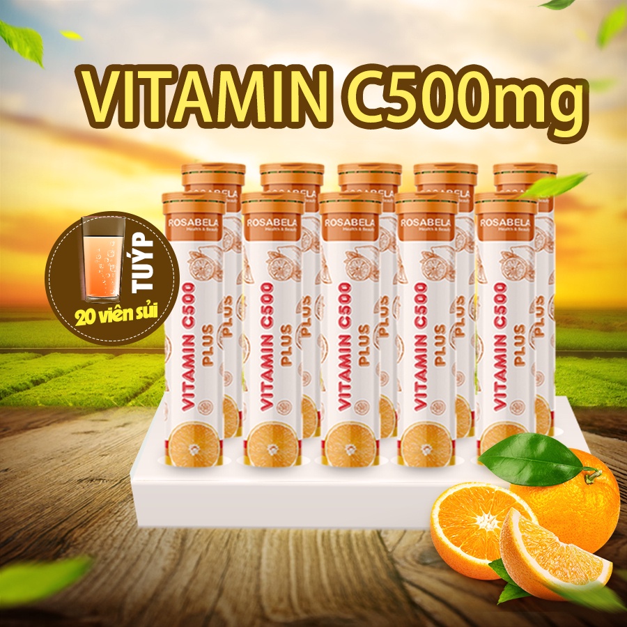 Viên sủi bổ sung vitamin C tăng cường sức đề kháng, nâng cao hệ miễn dịch, hương vị cam