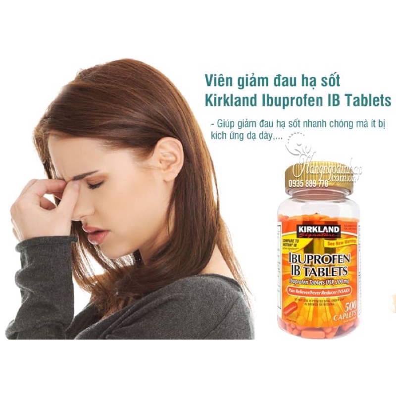 Viên uống Kirkland Signature Ibuprofen 200mg 500 viên