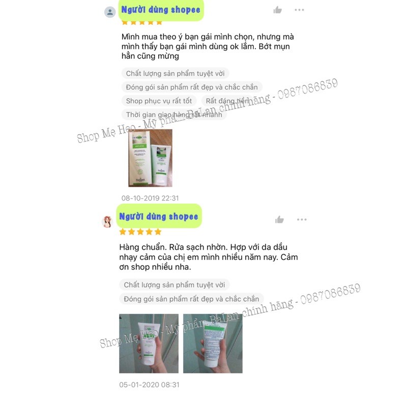 [ĐỦ BILL] Sữa rửa mặt dành cho da dầu mụn Dermacos 150g