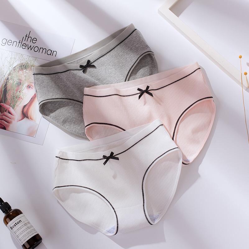 [Có Size XL]Quần lót Cotton tre nữ đính nơ kháng khuẩn muji M02 Thutrang house | BigBuy360 - bigbuy360.vn