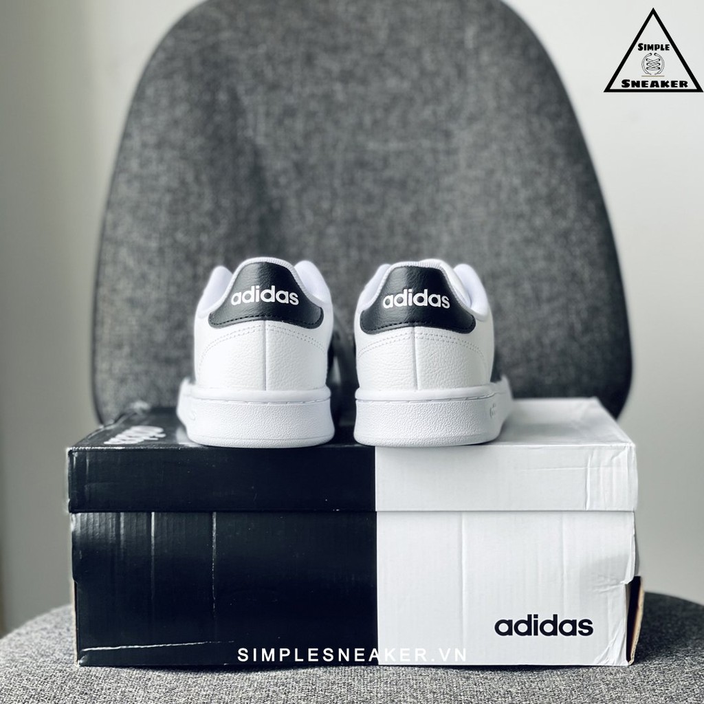 Giày Adidas Grand Court White Black 🔴FREESHIP🔴 Hàng Chính Hãng - Giày Thể Thao Unisex - Simple Sneaker