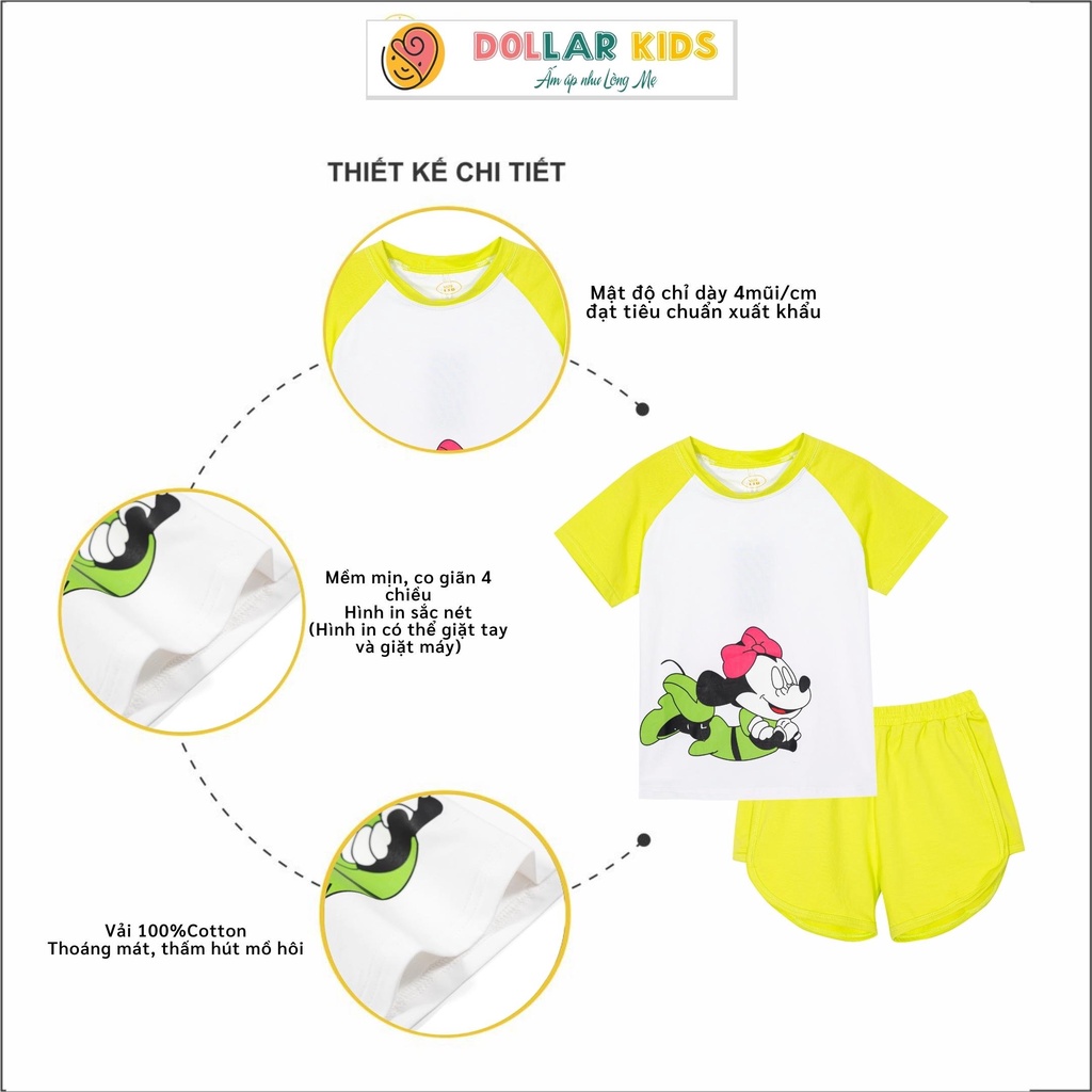 Đồ Bộ Dollarkids Cho Bé Gái Từ 3 Tuổi Đến 12 Tuổi Vải 100%Cotton Co Giãn Thoáng Mát