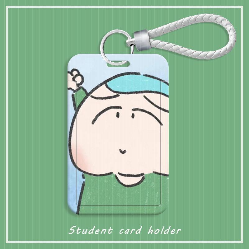 Bao Đựng Thẻ Xe Buýt / Thẻ Đi Học Họa Tiết Hoạt Hình Cậu Bé Bút Chì Shin-chan Dây Bện Dễ Thương