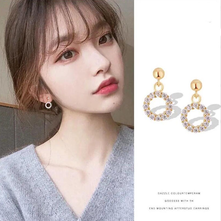 Bingo Bông Tai Mạ Bạc 925 Đính Ngọc Trai Xinh Xắn Cho Nữ