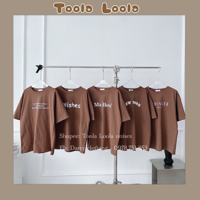 Áo Thun  Unisex Tay Lỡ 𝑭𝑹𝑬𝑬𝑺𝑯𝑰𝑷 - Áo cotton nâu đất Đẹp - Thời Trang Unisex - Oversize Nam Nữ - Họa Tiết Basic