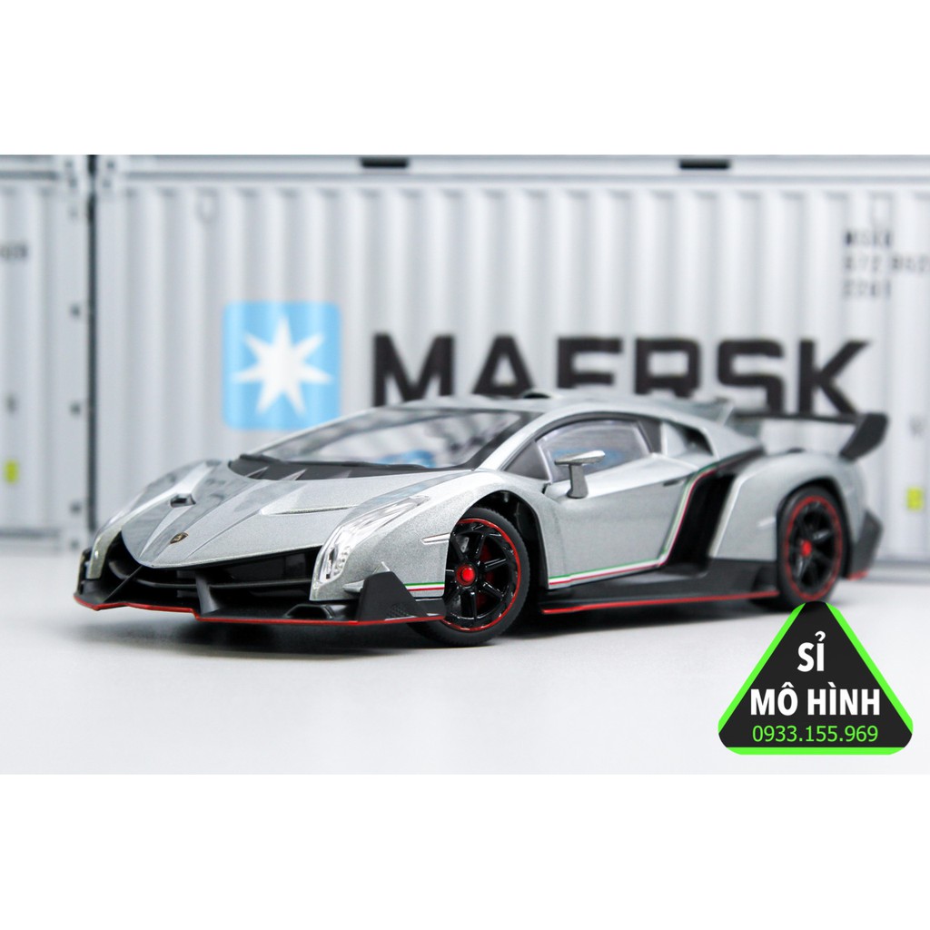Mô hình xe Lamborghini Veneno 1:24 Xám