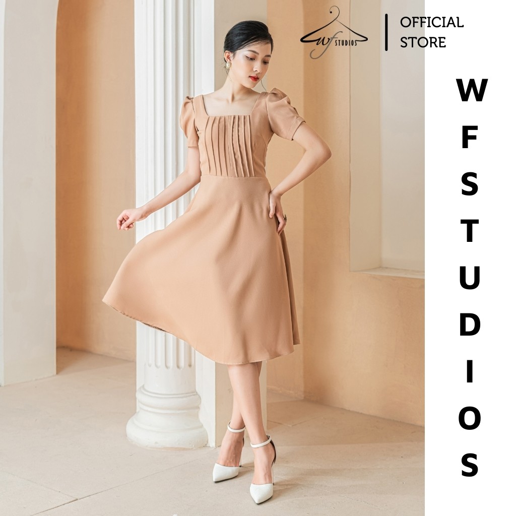 Váy cổ vuông xếp ly-Nana Dress-V07-wfstudios