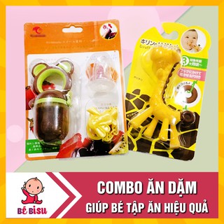 Combo ăn dặm: 1 Túi nhai ăn dặm Nhật Bản và 1 Gặm nướu hươu cho bé