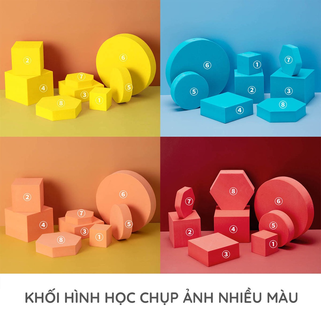 Khối hình học Nhiều Màu, nhiều kích thước dùng chụp ảnh sản phẩm P2