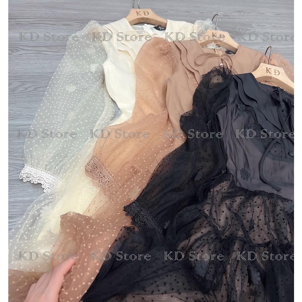 Váy ren thêu hoa đính nổi siêu xinh