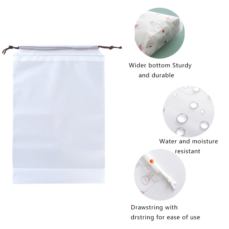 Túi Dây Rút Chất Liệu Cotton Mềm Mại Họa Tiết Hoạt Hình