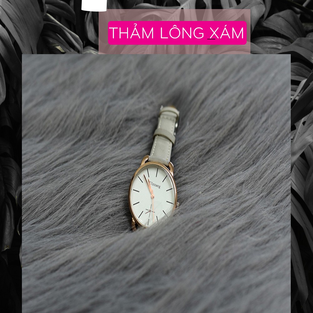 Thảm lông màu xám [HÀNG CHẤT LƯỢNG] kích thước 1m x 50cm