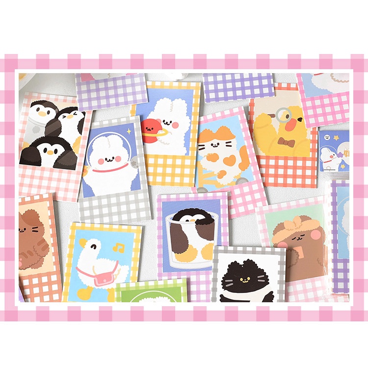 Peach 20Pcs Cute cartoon girl base paper material bag Journal Scrapbook Decor Paper