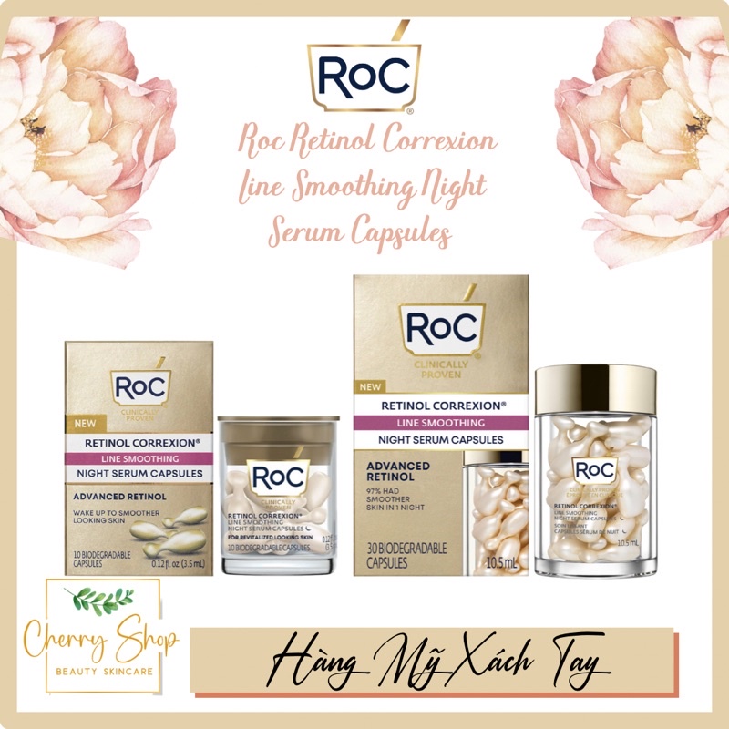 [Hàng Pháp] Tinh chất dạng viên chống nhăn da RoC Retinol Correxion Line Smoothing Night Serum Capsules (30 viên/10.5ml)