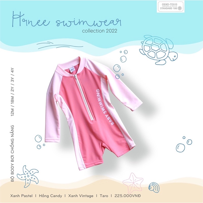 Bộ body bơi dài tay chống nắng Hrnee collection 2022 cho bé