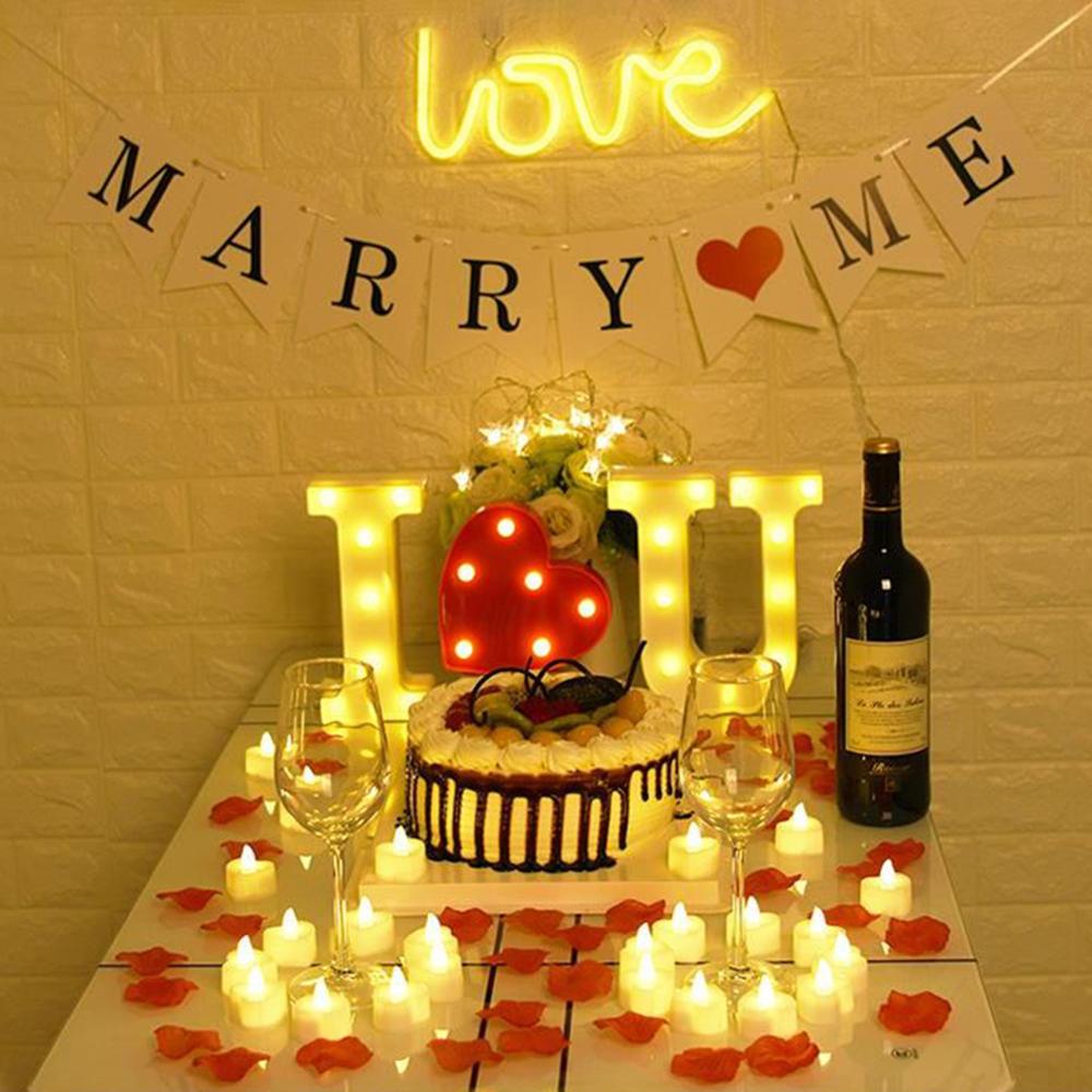 Multicolor Heart Shape LED Electronic Candle/Battery Powered Flameless Light/Christmas Wedding Valentine's Day Bar Tealight Decor