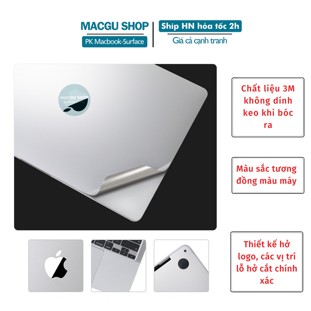 Bộ dán macbook 6IN1 JRC chính hãng tản nhiệt tốt không dính keo
