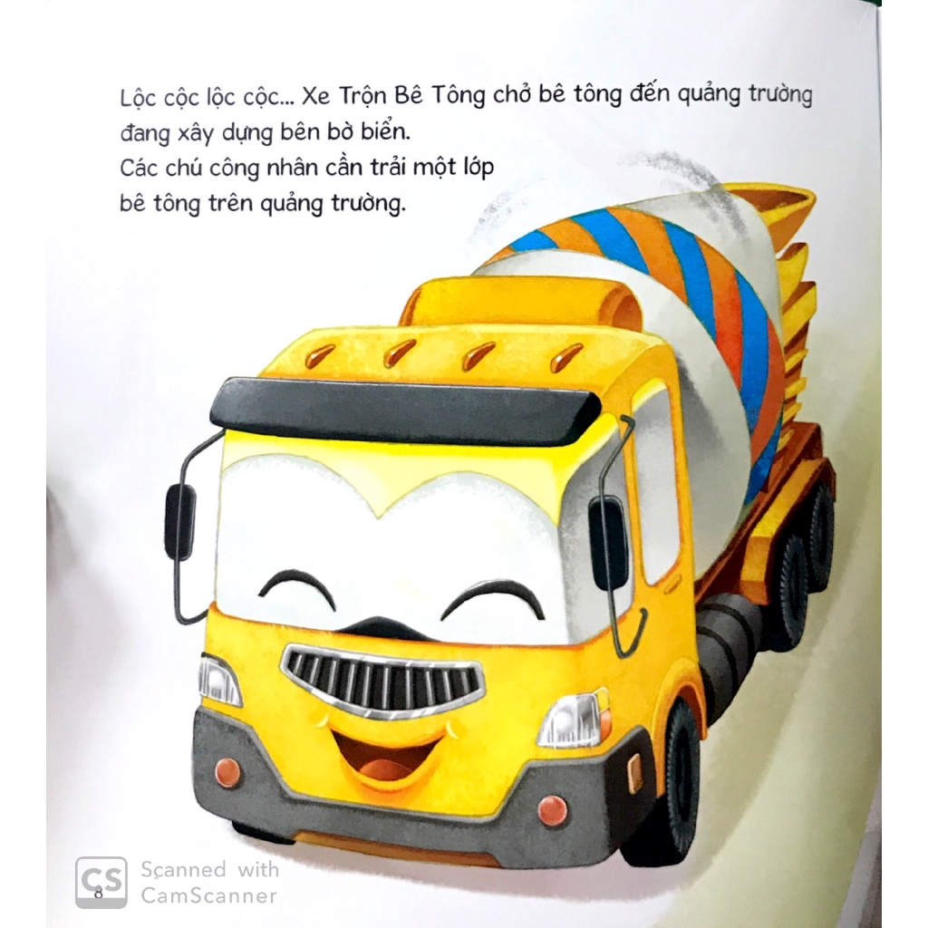 Sách - Thế Giới Xe Công Trình: Xe Trộn Bê Tông Vất Vả (Tái Bản 2019)