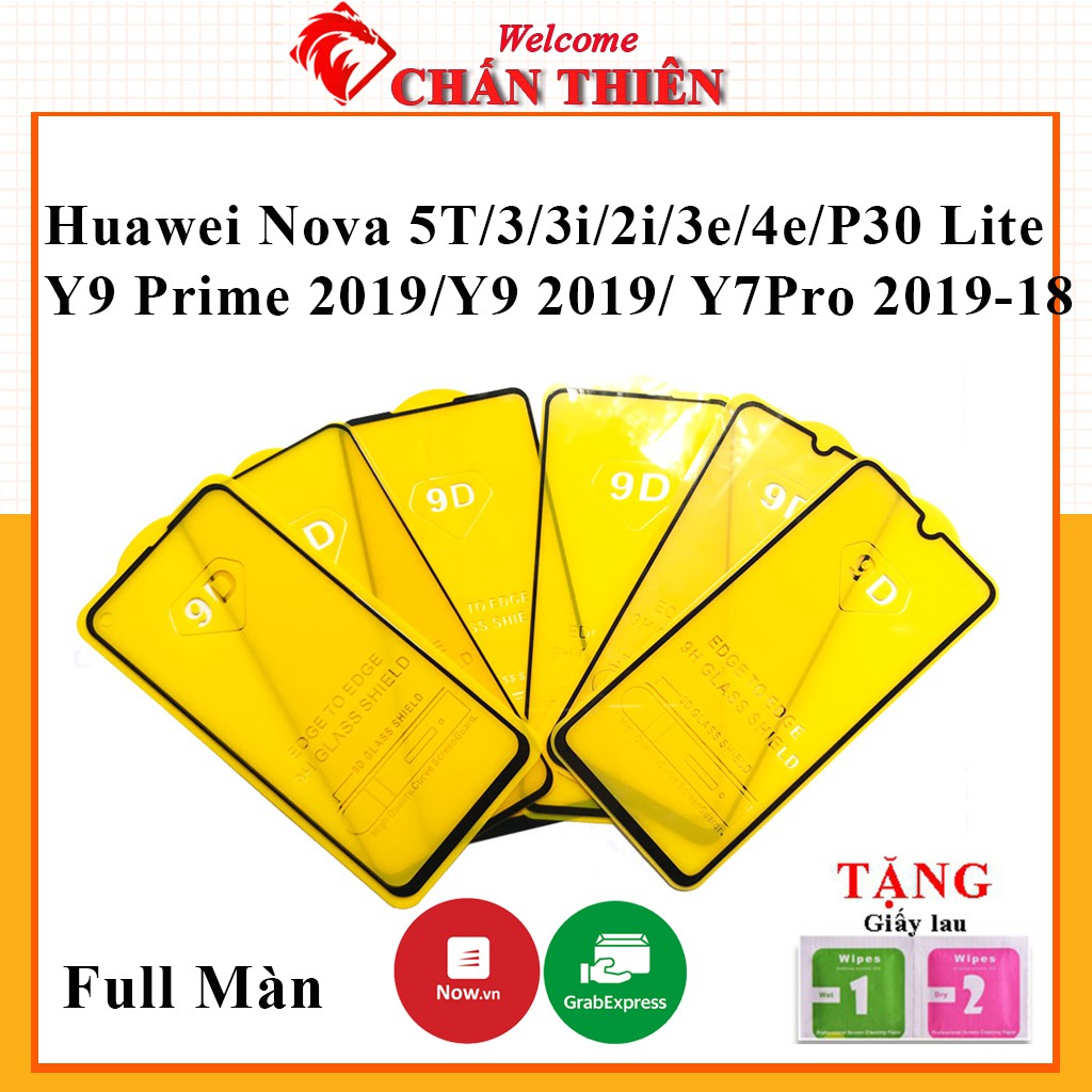 Cường Lực Huawei Y9 Prime 2019 / Y9 2019 / Y7 Pro 2019 / Y7 2018 / P30 Lite / Nova 3i /2i/ 5T/ 3e Full Màn - Cảm ứng tốt