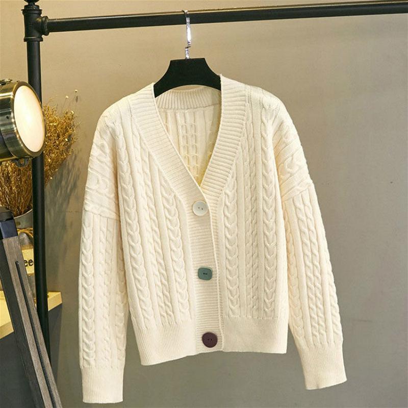 Áo Khoác Cardigan Dệt Kim Dáng Rộng Cài Nút Thời Trang Thu Đông Hàn Quốc Mới Cho Nữ