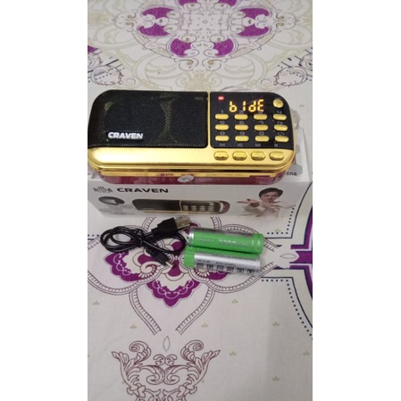 Máy Nghe pháp Craven-CR 836s+2pin Có Radio đài Fm+đèn led.