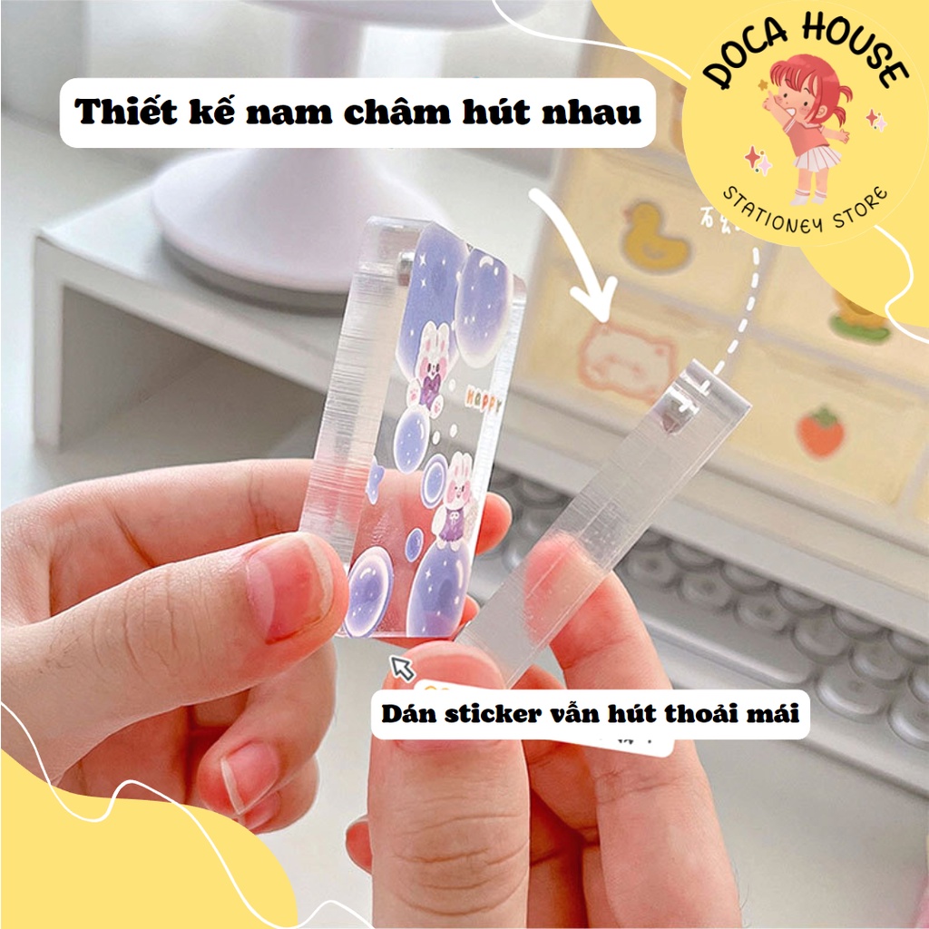 Khung Ảnh Acrylic Mini Trong Suốt Để Bàn Có Nam Châm Trang Trí DIY