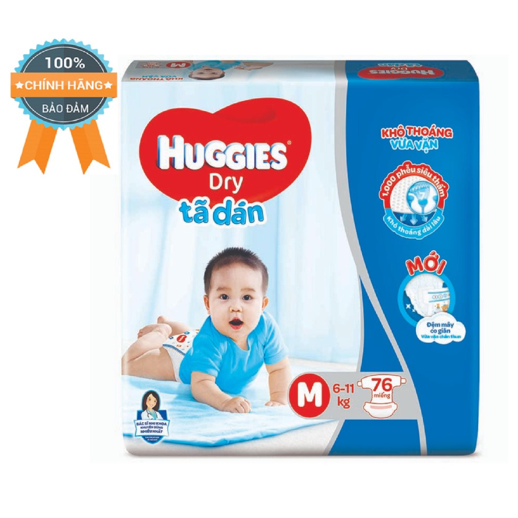 Tã dán HUGGIES M76/L68/XL62/XXL56