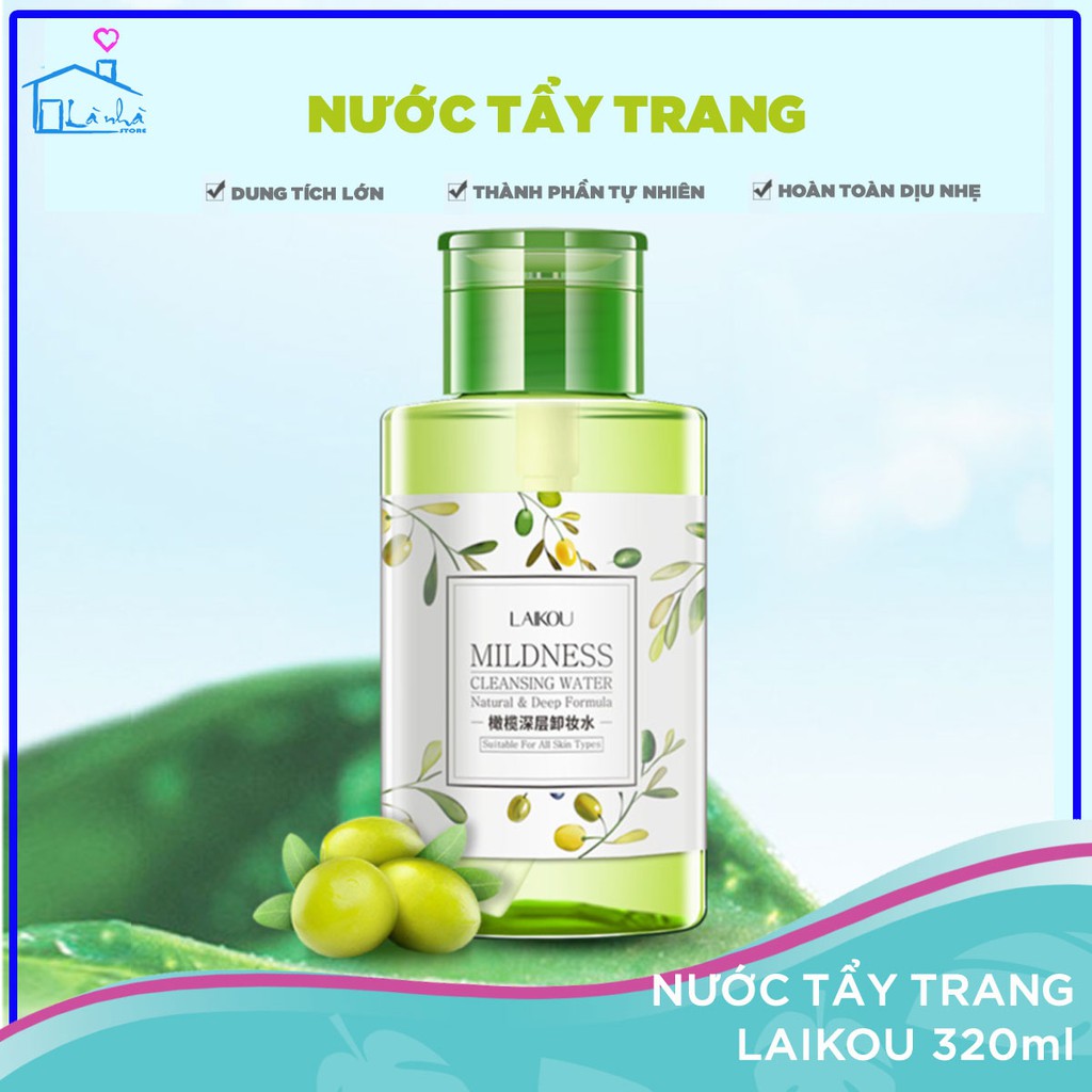 Nước tẩy trang Laikou 320ml- sản phẩm làm sạch da mặt cao cấp không cồn, sạch sâu, dịu nhẹ, thích hợp với mọi loại da | BigBuy360 - bigbuy360.vn