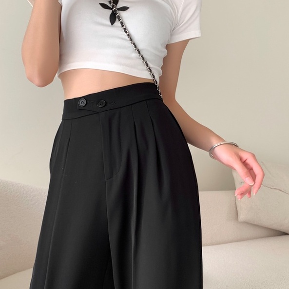 Quần dài Peppermint 50360 ống rộng suông thời trang thanh lịch cho nữ