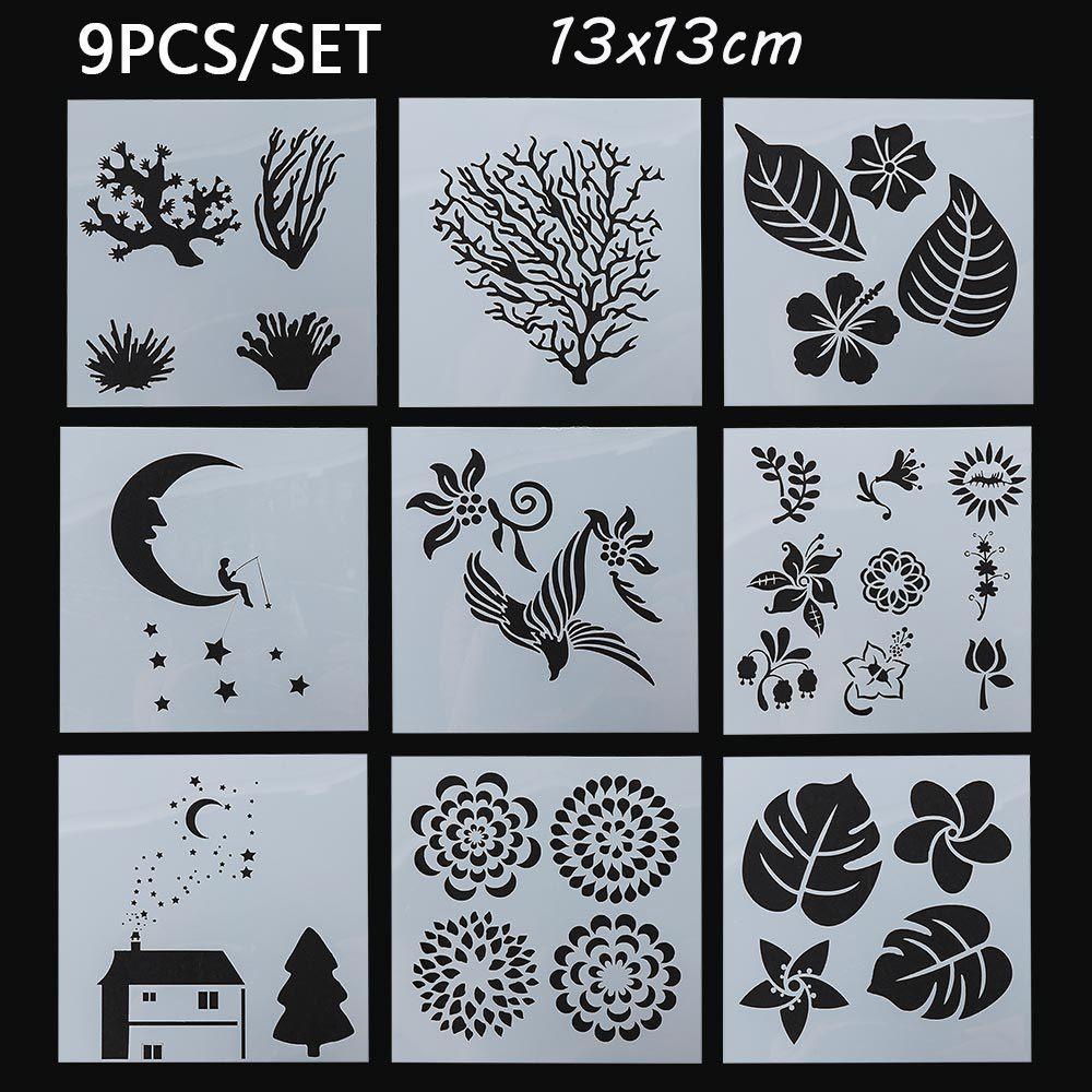 Set 9 Khuôn Dập Nổi Họa Tiết Trang Trí Thiệp Đa Năng Tiện Dụng