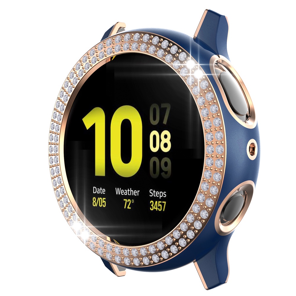 Ốp Bảo Vệ Bằng PC Cứng Hai Màu Đính Đá Sang Trọng Cho Samsung Galaxy Watch Active 2 44/40mm