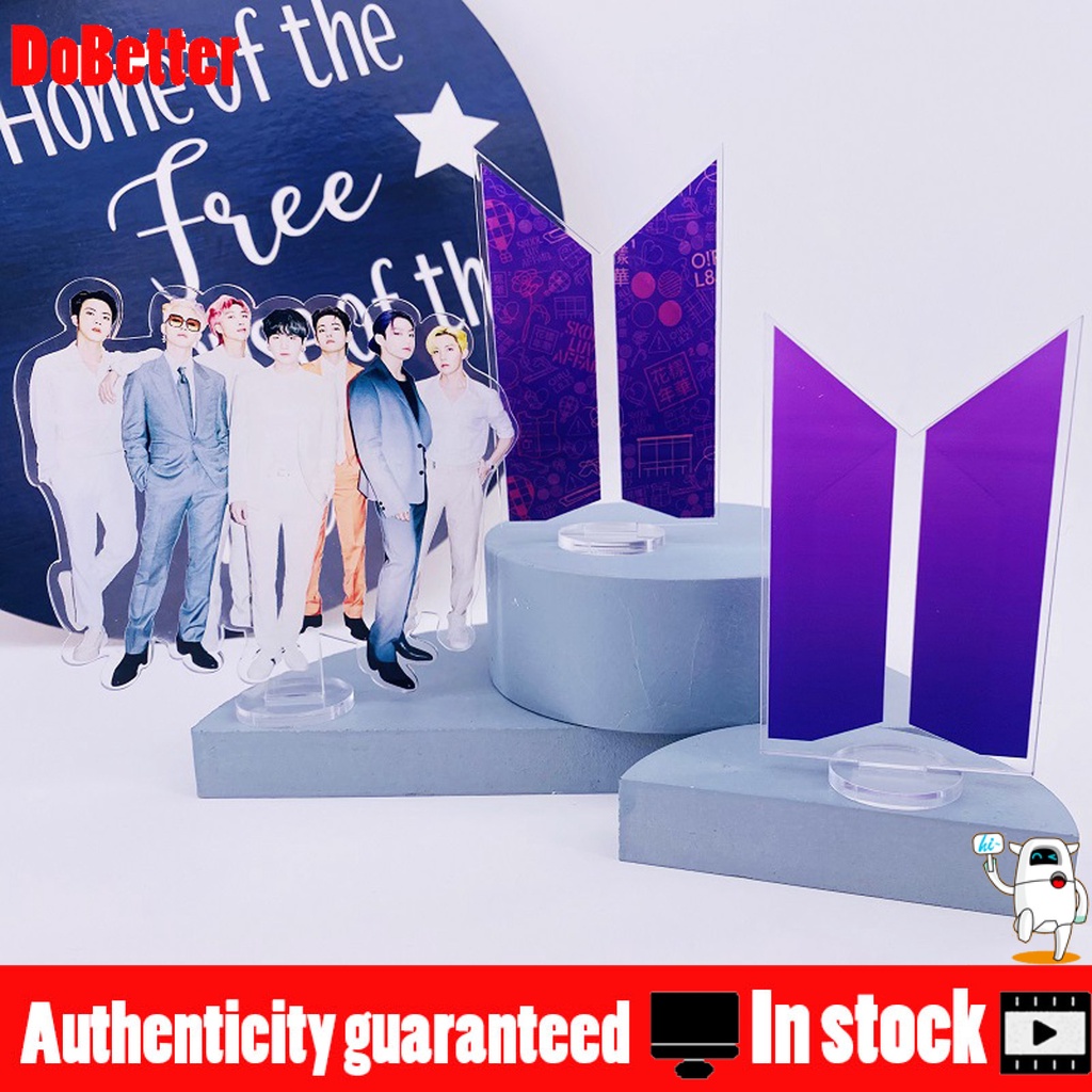 Thẻ Acrylic Hai Mặt In Hình Nhóm Nhạc Bts Để Bàn Trang Trí
